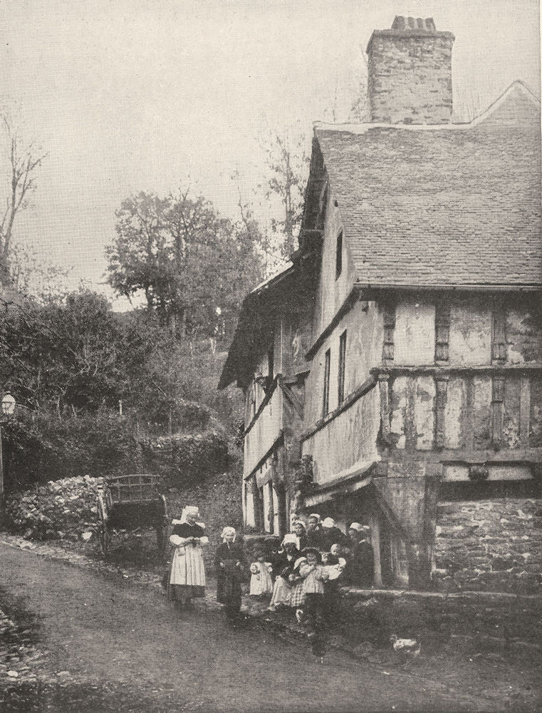 FINISTÈRE. Ancien Hotel de Relais, A Quimperlé 1900 old antique print picture